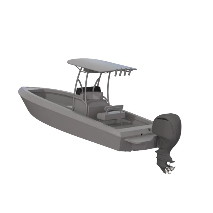 3d printed center console rc boat and outboard