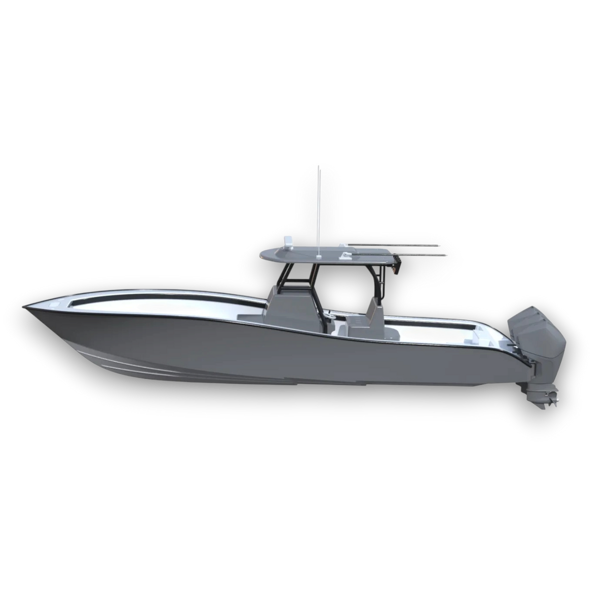 Print Boatworks 36 & Outboard Combo - Scale 3D Printable RC Boat & Outboard STL Files & Build Instructions